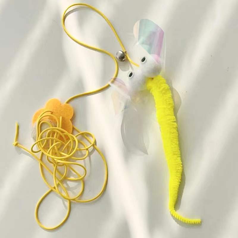 -hey Interactive Toy Rope Grabbing Mouse Telescopic Hanging Cat Pet Supplies