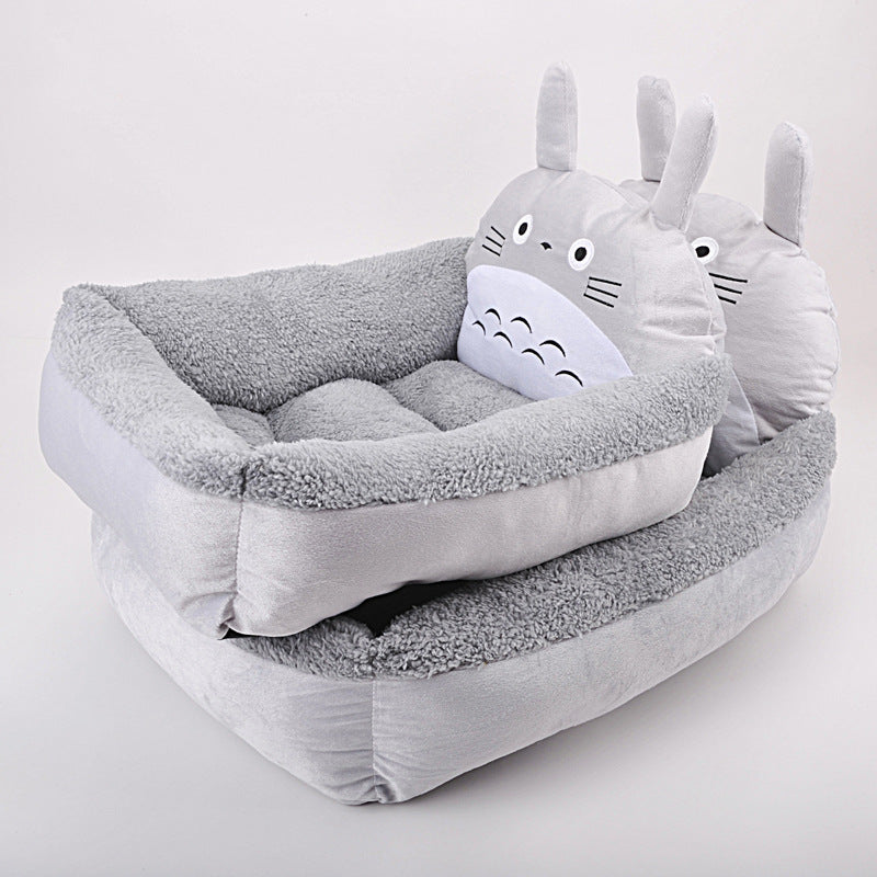 Winter Warm Puppy Cat Bed Sofa Washable Cartoon Pet Beds