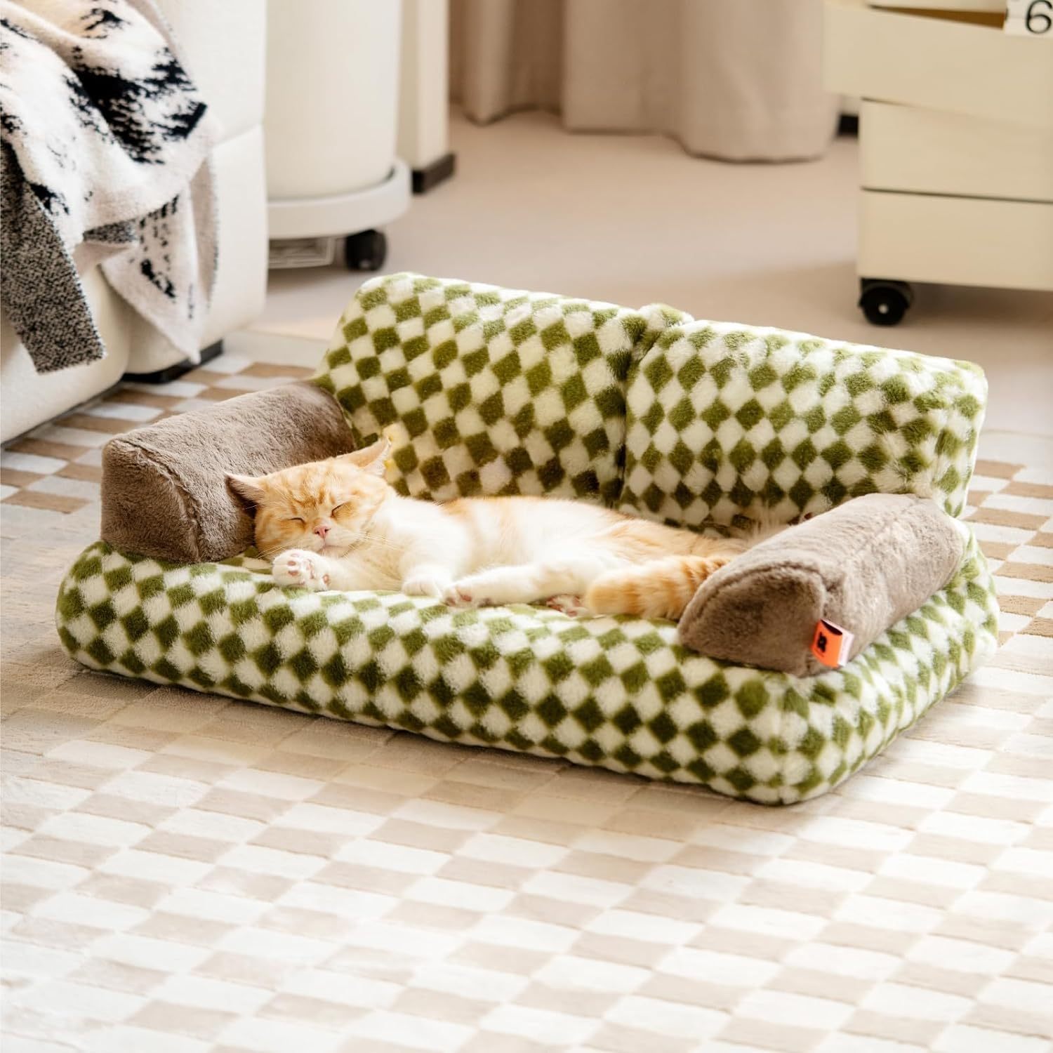 Fluffy Cat Couch Washable Pet Couch Bed