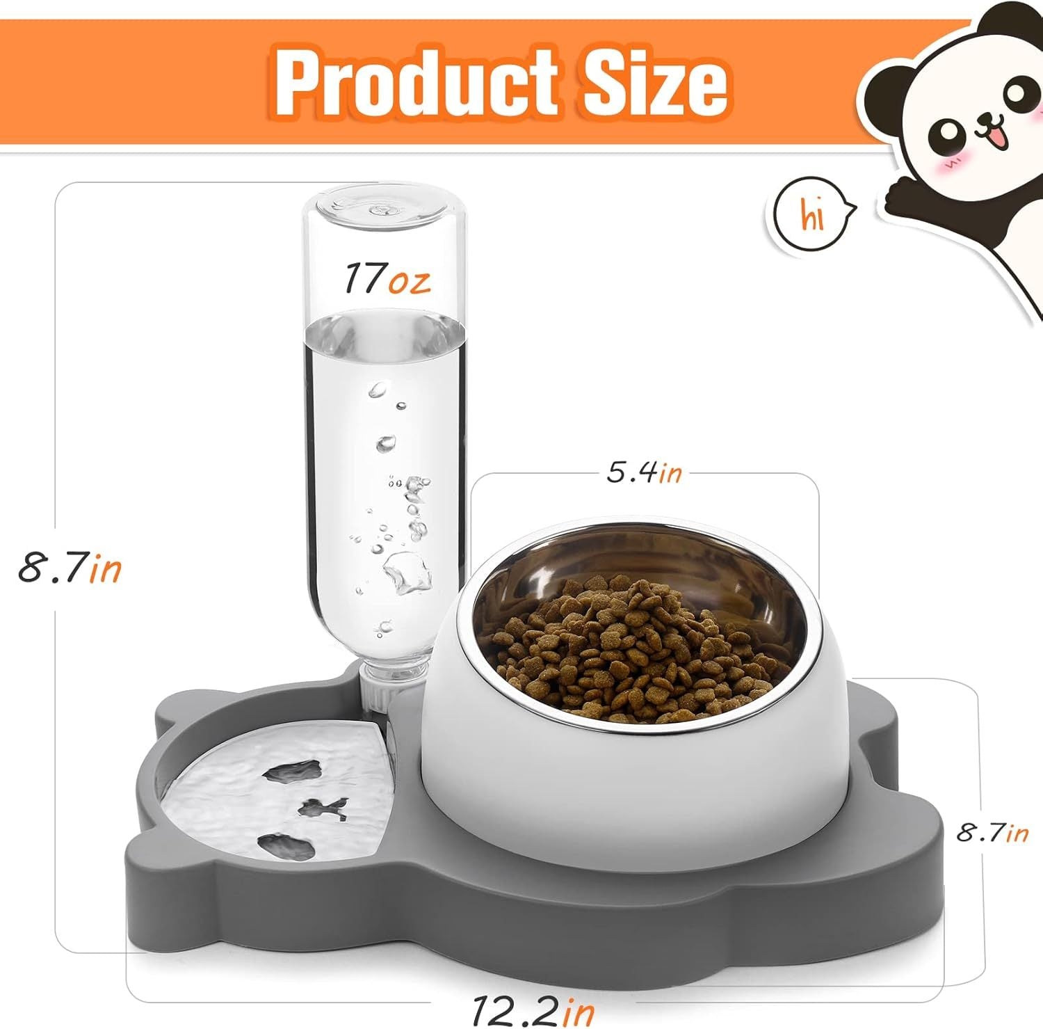 Water Bowl Set Raised Stainless Steel Cat Bowls