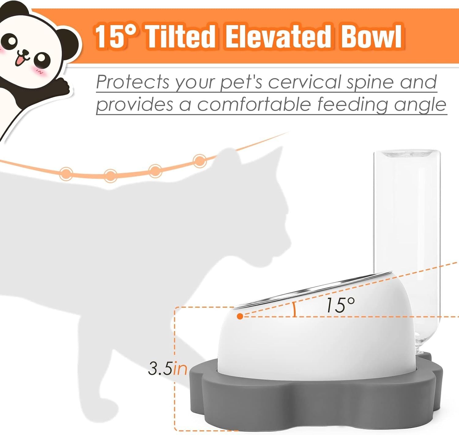 Water Bowl Set Raised Stainless Steel Cat Bowls