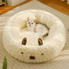 Detachable Plush Pads Anti Slip Bottom Raised Edges Cat Litter Winter Warm Nest White