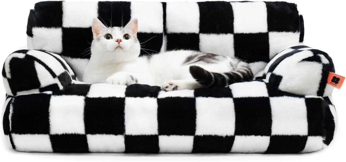 Fluffy Cat Couch Washable Pet Couch Bed