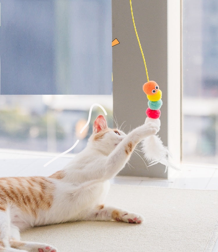 -hey Interactive Toy Rope Grabbing Mouse Telescopic Hanging Cat Pet Supplies