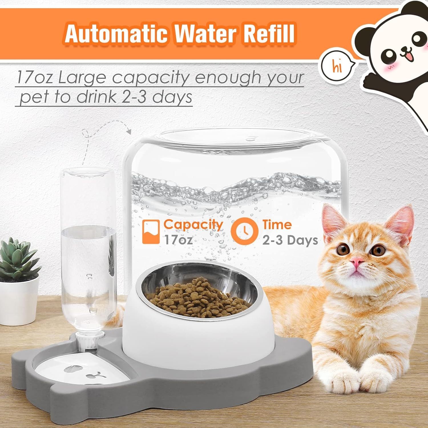 Water Bowl Set Raised Stainless Steel Cat Bowls