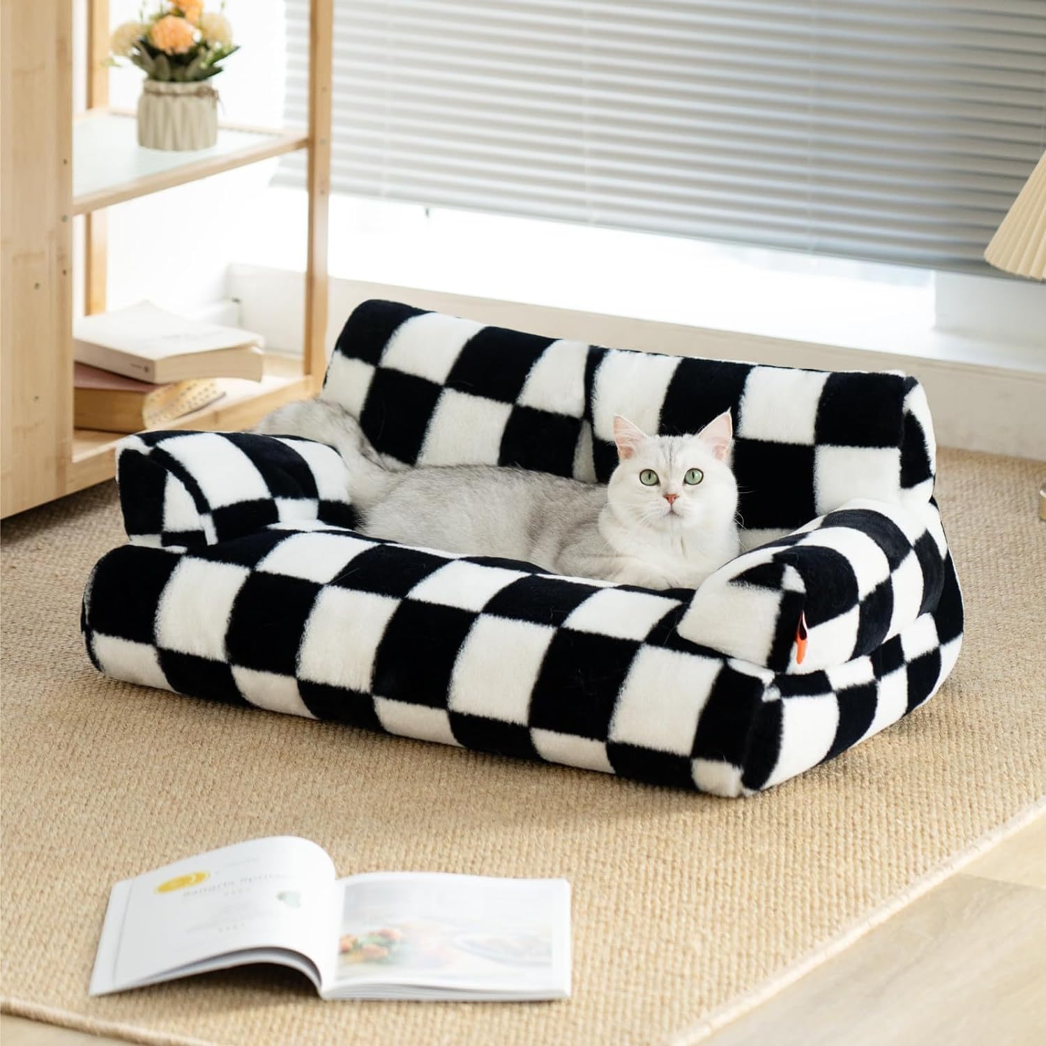 Fluffy Cat Couch Washable Pet Couch Bed