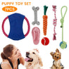 7 Pcs Interactive Dog Toy Kit Cotton Rope Ball Chew Flying Disc Toys