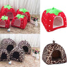 Soft Strawberry Leopard Pet Dog Cat House