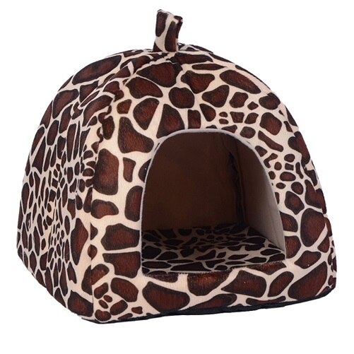 Soft Strawberry Leopard Pet Dog Cat House